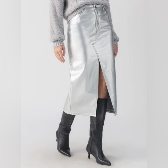 Sanctuary Leather Like Midi Skirt - Picture 1 of 3